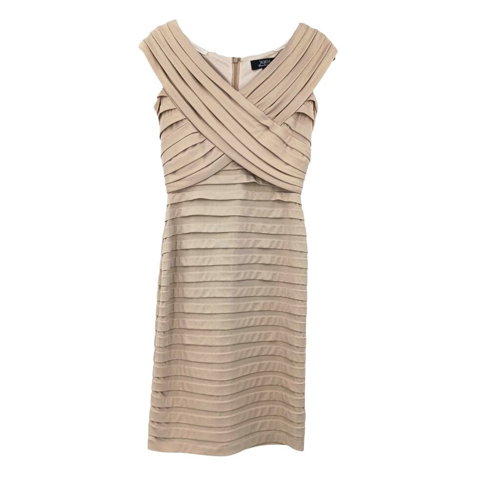 Tadashi Gold Sheath Dress XSP Bandage Party Cocktail